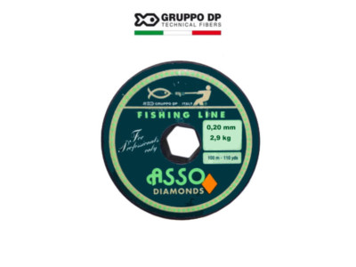 FILO ASSO DIAMONDS BOBINA 100 MT DIAM. 0,20 MM  GIALLO x MULINELLO FEEDER
