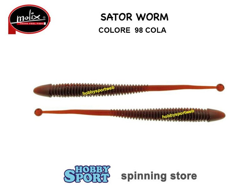MOLIX SATOR WORM 5"  COLORE  098 COLA SPINNING ESCHE SILICONICHE BLACK BASS 8 PZ