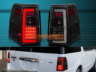 2007-2017 FORD EXPEDITION SEQUENTIAL TAIL LIGHTS BLACK SMOK C-BAR LED PAIR
