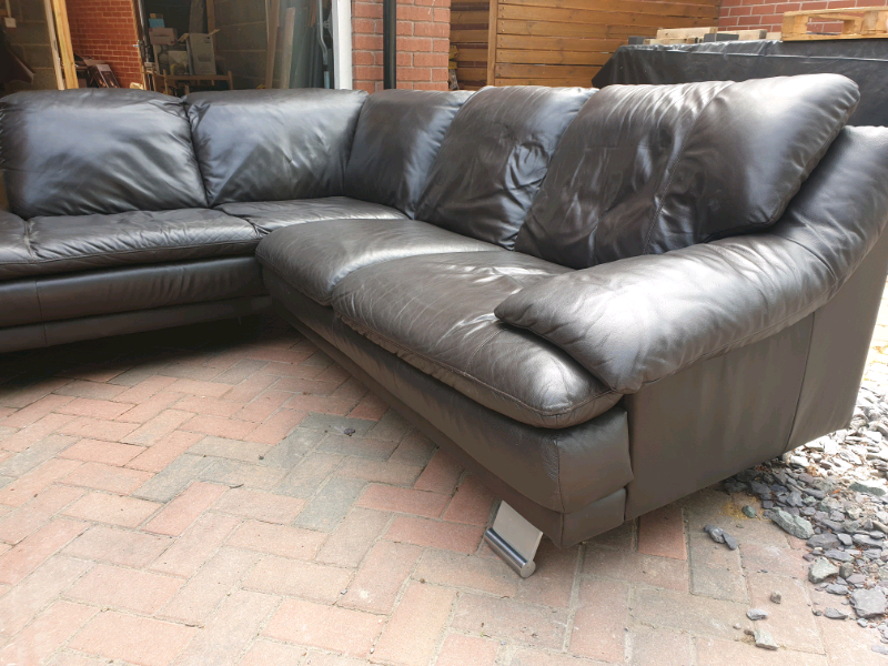Brown leather Corner Sofa for sale in Raunds, Northamptonshire Gumtree