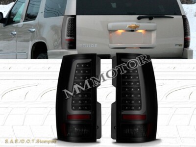 07-14 CHEVY SUBURBAN/TAHOE / 2007-2014 YUKON LED TAIL LIGHTS BLACK SMOKE LED BAR