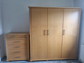 Solid wood wardrobe and drawers