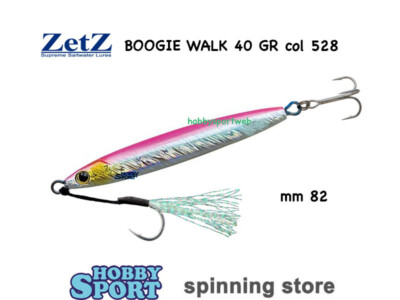 ZETZ BOOGIE WALK SMELT 40 GR COL. SH-528 PINK SILVER  82 MM METAL JIG SLOW PITCH