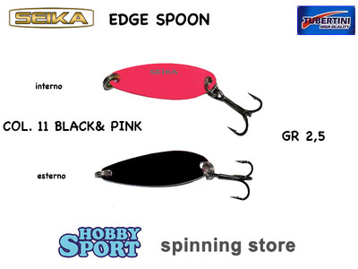 SPOON EDGE SEIKA TUBERTINI 2,5 GR COL.11 BLACK & PINK ONDULANTE 3 CM TROUT AREA
