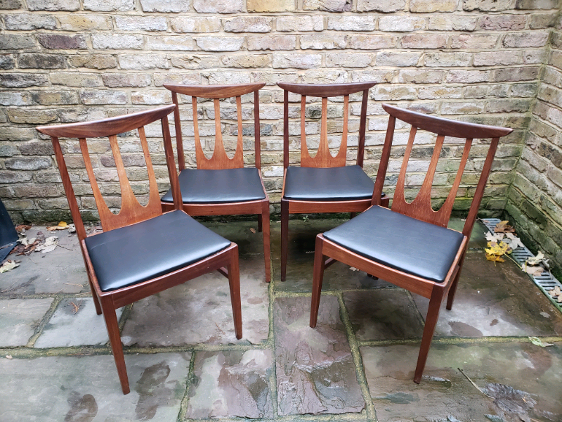4 Vintage G Plan Brasilia teak dining chairs, mid century in Hackney