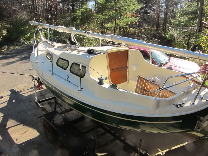1984 Halman 21 Double Ender Sailboat w/Tandem Axle Trailer 8hp Yamaha Outboard