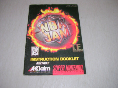 NBA Jam T. E. (Super Nintendo SNES) Original Instruction Manual