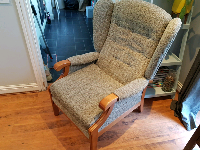Vintage Retro Style High Back Wing Back Armchair Fireside ...