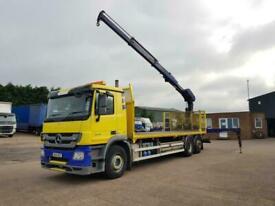 Mercedes Benz Actros 25 41, 2011, 24ft Flat, 6x2, With Hiab 166 remote crane
