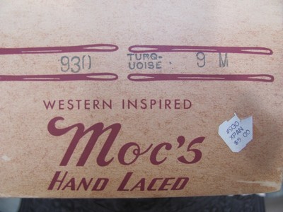 DEADSTOCK Vtg 1950s GUILD Indian-Western Style MOCASSINS BEADED KACHINA Sz-7.5