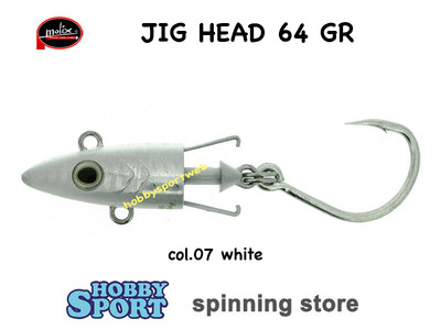 MOLIX JUGULO SOFT SHAD JIG HEAD 64 GR COLOR 07 WHITE SHAD TESTINA X SILICONICO