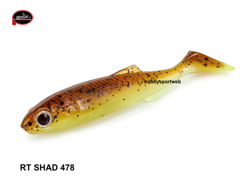 MOLIX RT SHAD 2,8" COLORE 478 BROWN CREAM PEPPER  6 PZ SPINNING LAGO  BLACK BASS