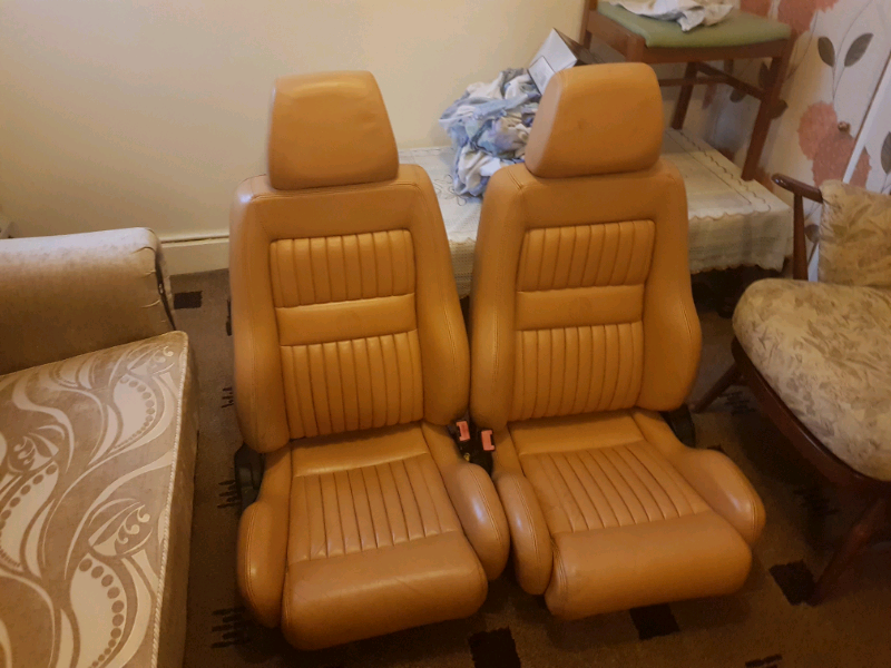 Alfa Romeo GTV Spider TAN Leather Front Seats mk1 mk2 mk3 golf recaro