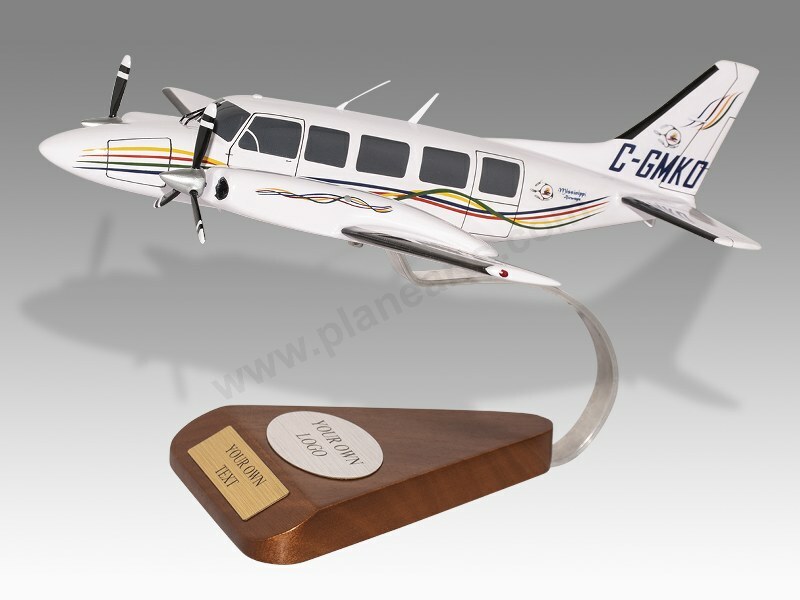 Piper PA-31 Navajo Chieftain Missinippi Airways Solid Wood Display Model