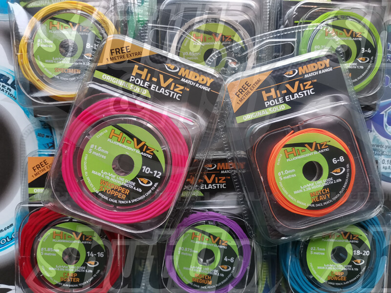 MIDDY HiViz Original Solid Elastic Match Fishing Pole Elastic Various