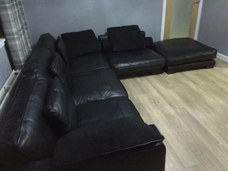 DFS large black California sofa 4seater plus single/corner group plus