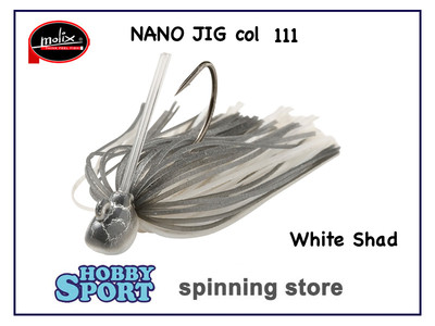 MOLIX NANO JIG 3,5 GR COLORE 111 WHITE SHAD ARTIFICIALE SPINNING BLACK BASS