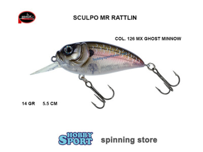 MOLIX SCULPO CRANK MR 14 GR COL. 126 MX GHOST MINNOW 5.5CM SPINNING BLACK BASS