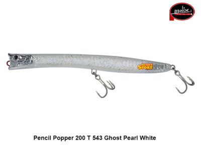 MOLIX PENCIL POPPER 200 T COL 543 GHOST PEARL WHITE 44 GR FLOATING SPINNING MARE