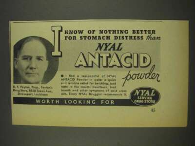1937 Nyal Antacid Powder Ad - I Know Nothing Better