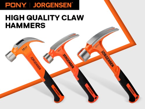 Jorgensen Framing Hammer 20oz Straight Rip Claw Hammer With Shock Reduction Grip