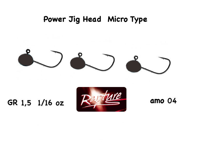 POWER JIG HEAD MICRO 1,5 GR AMO 04 BLACK CONF 3 PZ  TESTINA PIOMBATA RAPTURE