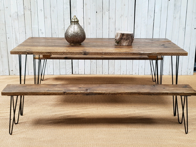 Handmade Rustic Reclaimed Dining Table In Chapel Allerton