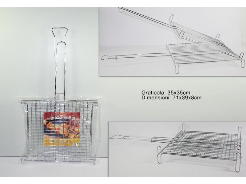 Griglia Pesce Barbecue Doppia Grill Graticola Bombata Con Piedi Arrosto dfh