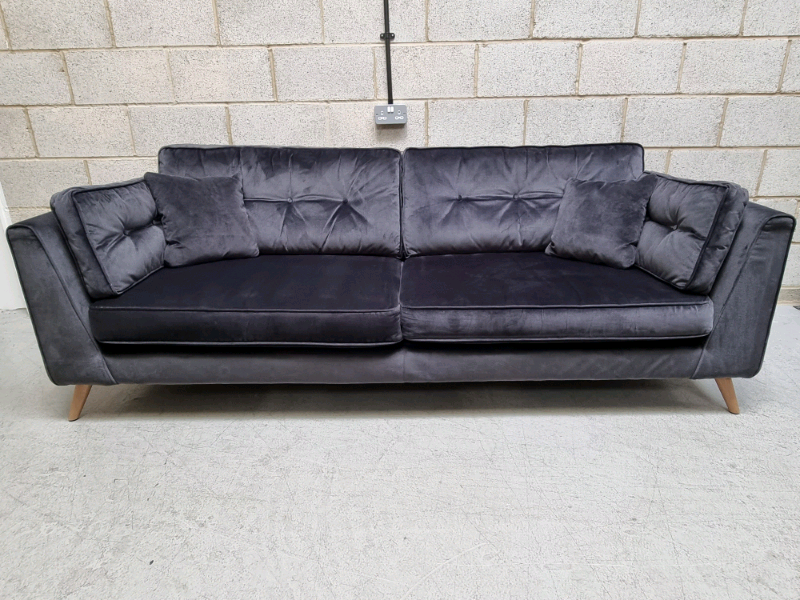 Sofology Cricket 4 Seater Sofa In Charcoal Velvet RRP£1299 in