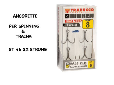 ANCORETTE SHINKEN TRABUCCO 5646  ST46 SIZE 8 SALTWATER PROOF 2 x STRONG 6 PZ
