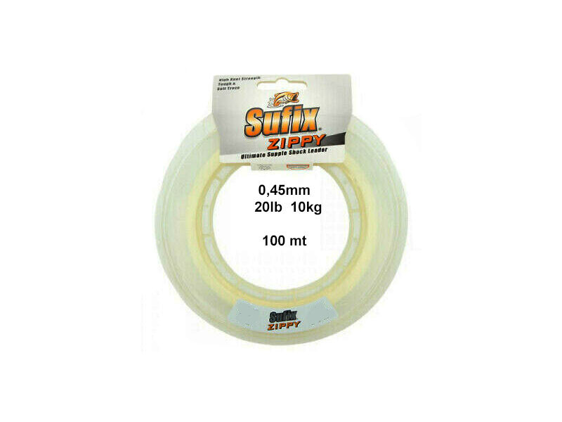 FILO SUFIX ZIPPY 0,45 MM - 100 MT  SHOCK LEADER 20 LB X SURFCASTING MARE