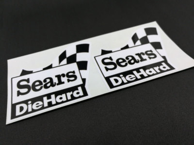 Pair of SEARS DIEHARD Vintage Style DECALs / Vinyl STICKERs
