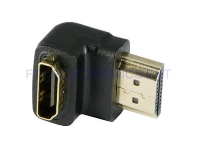 90 degree HDMI Female to A Male Gold Plated Down Angled Adapter Connector