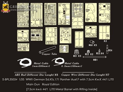 1/35 SdKfz.171 Panther F w/KwK 44/1 L/70 Super Detail Set for Dragon 6403