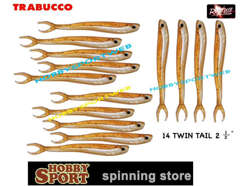 RAPTURE 2.1/2 TWIN TAIL MINNOW SILICONICO COL. B BROWNIE CONF 14 PZ - SPINNING