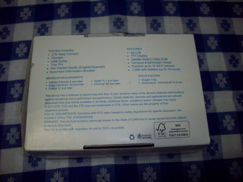 ZTE Warp Connect - LTE 4G WIFI Hotspot - MF920VHS carrier Sprint