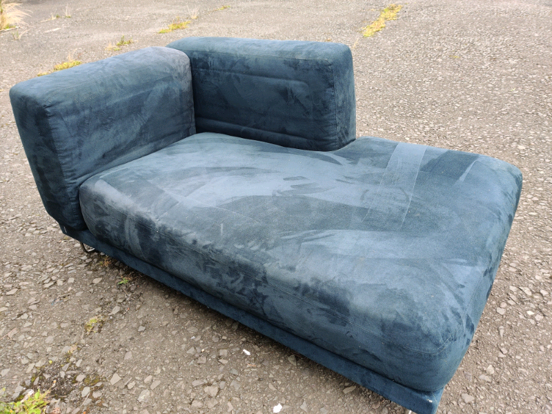 Blue suede chaise lounge sofa in Kirkcaldy, Fife Gumtree