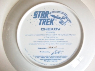 Star Trek Mr. Chekov Limited Edition Collector's Plate - 1984 - New In Box!!
