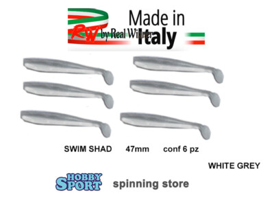 SWIM SHAD REAL WINNER 4,7 MM GRIGIO SPINNING LAGO FIUME TROTA CAVEDANO PERSICO