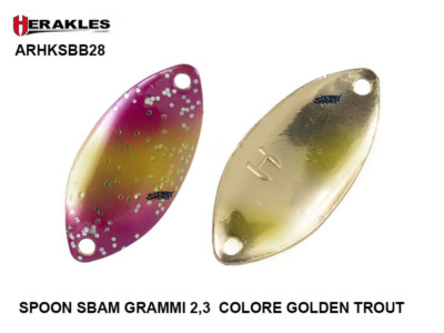 SPOON SBAM 2,3 GR 28 GOLDEN TROUT ARHKSBB28 HERAKLES AREA TROUT SPINNING LAGO