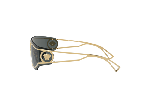 Pre-owned Versace Sunglasses Ve2226 100287 Gray Gold Man