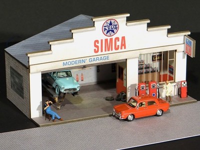 Façade Petit Garage Simca maquette HO Régions Compagnies FAC007
