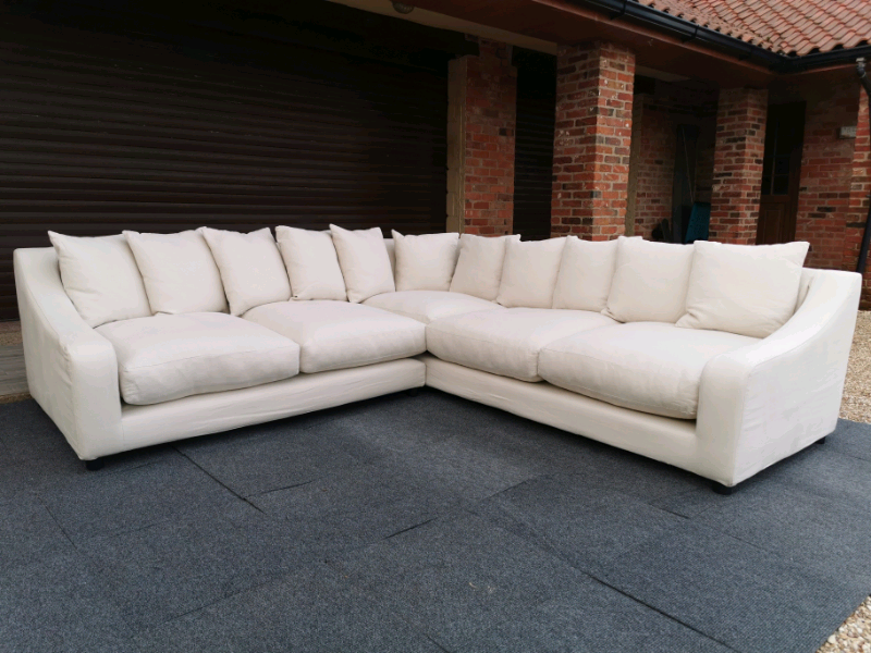 Loaf Oscar Even Sided Corner Sofa In Pale Rope Clever Linen in