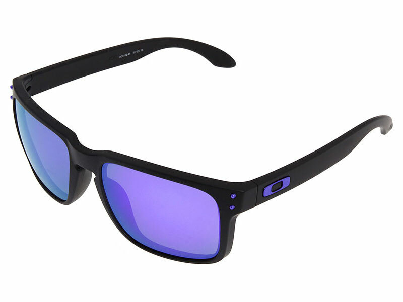 Pre-owned Oakley Holbrook Julian Wilson Sunglasses Oo9102-26 Matte Black/violet Iridium