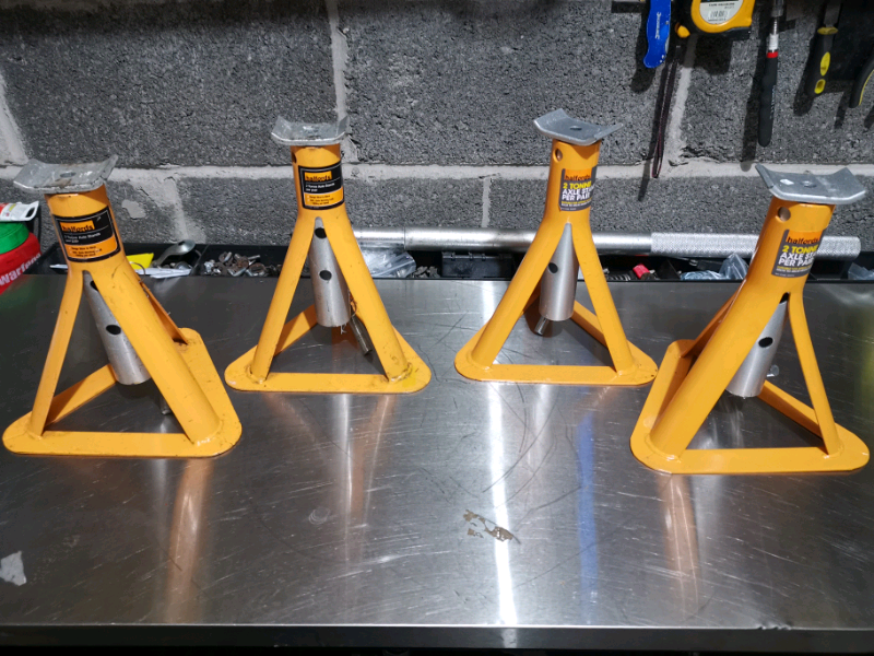 4x Halfords 2 Ton Axle Stands / 2 Pairs 2 Tonne Jack Stands in
