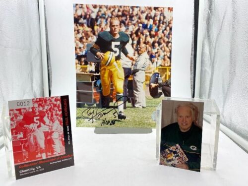 Authentic Autographed Paul Hornung Football Photo.