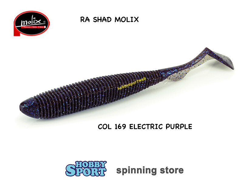 MOLIX RA SHAD 3,8' COLOR 169 ELECTRIC PURPLE SPINNING MARE LAGO