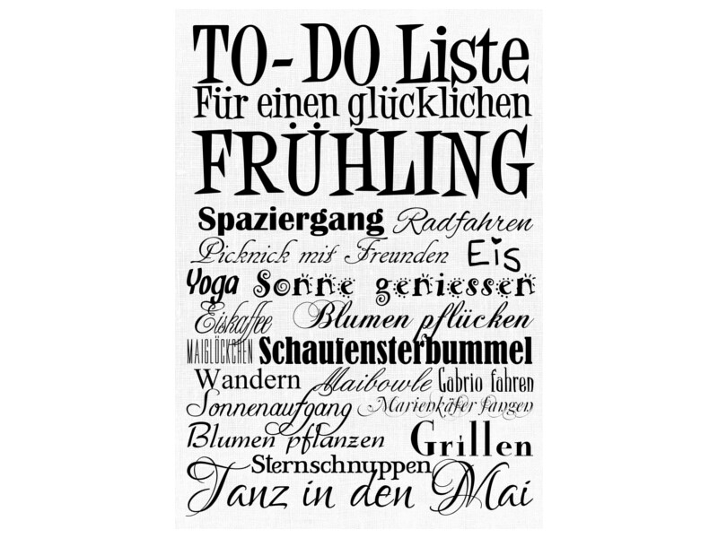 Vintage Shabby Bild LEINWAND Keilrahmen TO DO LISTE FRÜHLING Wandbild Motivation