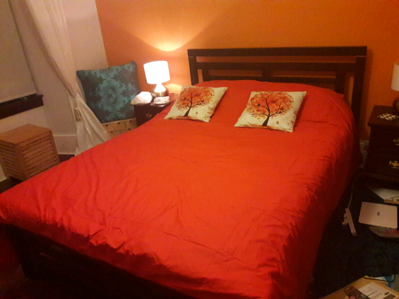 Superking Size Bright Burnt Orange Bedding Duvet Cover 2 Pillow