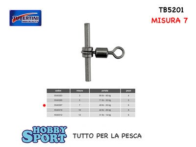 TB5201 TUBERTINI  ROLLING SU TUBETTO SIZE N  7  -  22 KG   PZ 12  BOLENTINO
